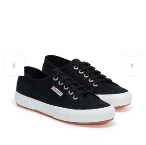 Superga Classic Black Lace-Up Sneakers Size 6.5 Womens